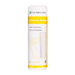 FIRST AIDER'S CHOICE CONFORMING BANDAGE 10CM WIDE WHITE