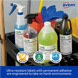 AVERY IDENTIFICATION LASER ULTRA RESISTANT WHITE L7913 99.1X42.3MM 12UP 120 LABELS