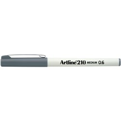 ARTLINE 210 FINELINER PEN MEDIUM 0.6MM GREY PACK OF 12