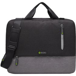 MOKI 15.6 INCH ODYSSEY SATCHEL BAG BLACK AND GREY