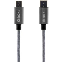 MOKI TYPE-C TO MICROUSB SYNCHARGE CABLE 90CM BRAIDED GUN METAL