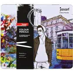 JASART STUDIO COLOUR PENCIL TIN ASSORTED PACK OF 24