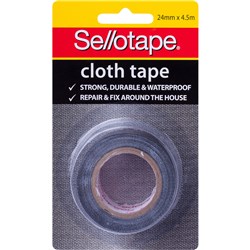 SELLOTAPE CLOTH TAPE 24MMX4.5M BLACK