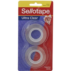 SELLOTAPE ULTRA CLEAR TAPE 18MMX25M REFILL PACK OF 2