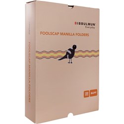 BIBBULMUN MANILLA FOLDERS FOOLSCAP BUFF BOX OF 100